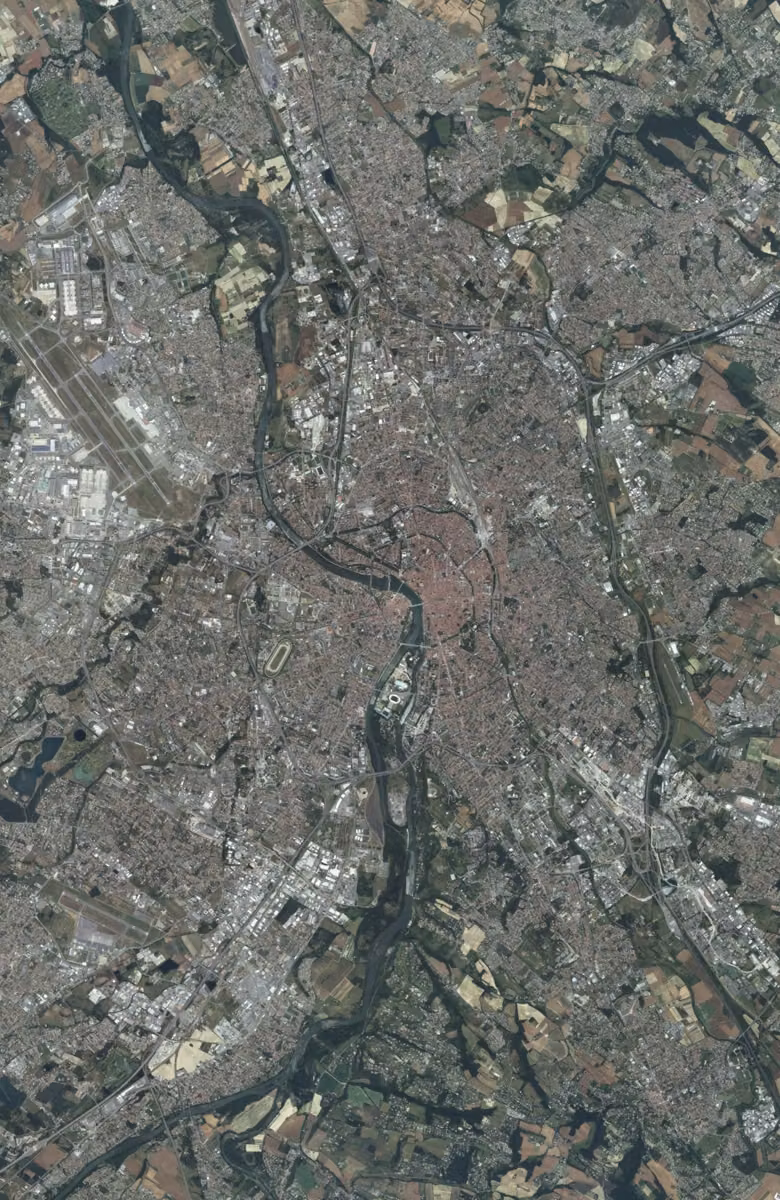 Toulouse aujourd'hui, le territoire vu du ciel