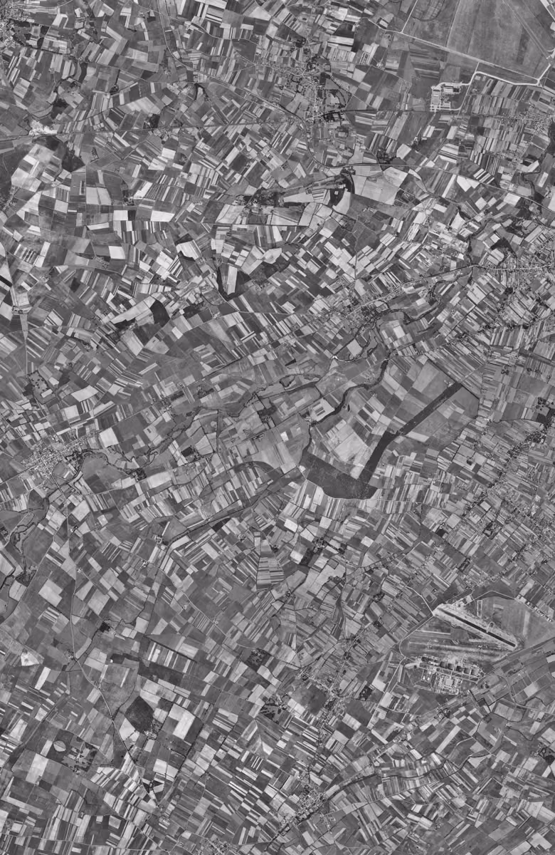 Tournefeuille en 1954, le territoire vu du ciel, au même cadrage