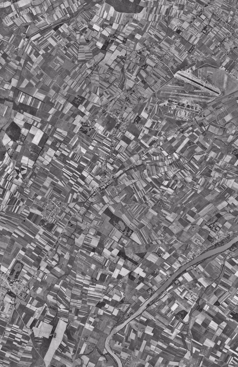 Villeneuve-Tolosane en 1954, le territoire vu du ciel, au même cadrage