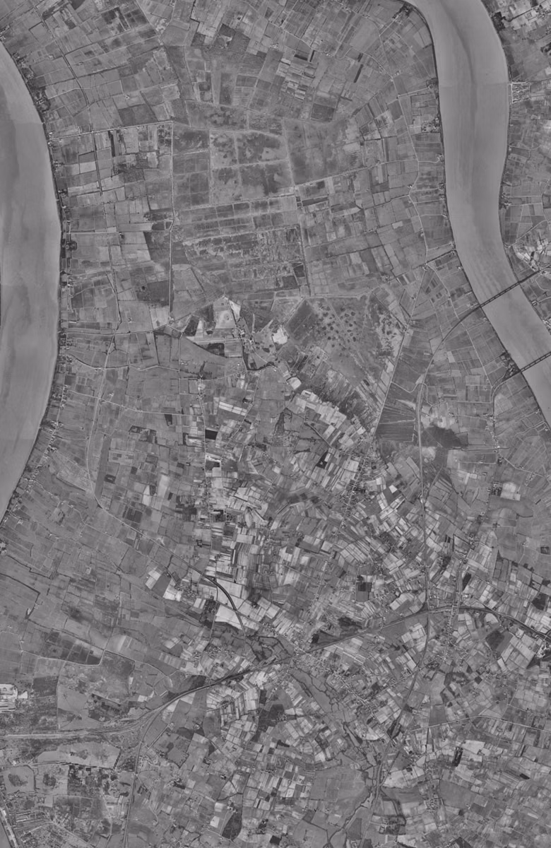 Ambarès-et-Lagrave en 1956, le territoire vu du ciel, au même cadrage