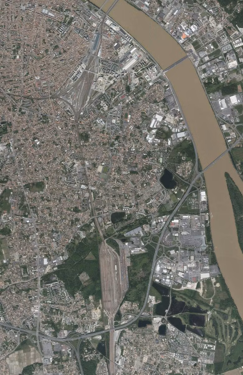 Bègles aujourd'hui, le territoire vu du ciel