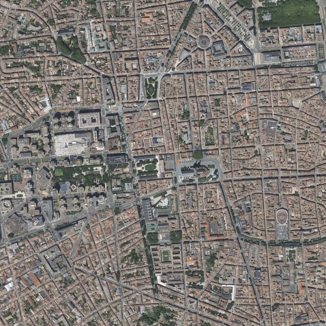 Bordeaux aujourd'hui, le centre vu du ciel