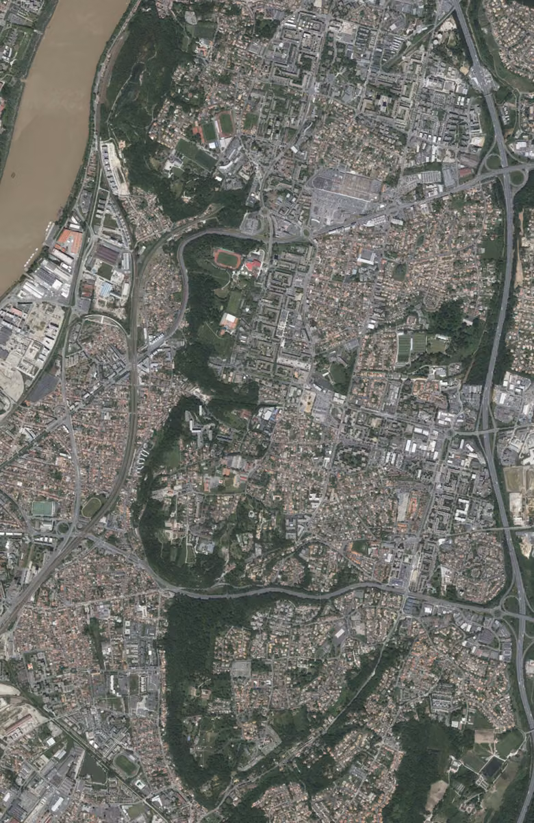 Cenon aujourd'hui, le territoire vu du ciel