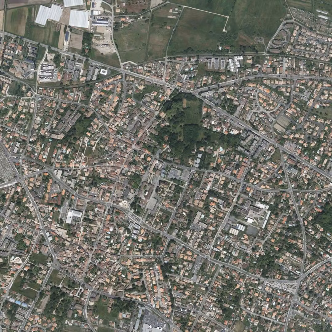 Eysines aujourd'hui, le centre vu du ciel