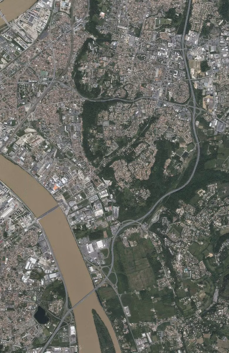 Floirac aujourd'hui, le territoire vu du ciel