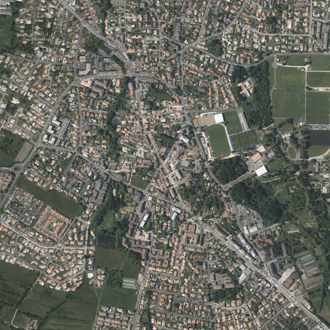 Le Haillan aujourd'hui, le centre vu du ciel