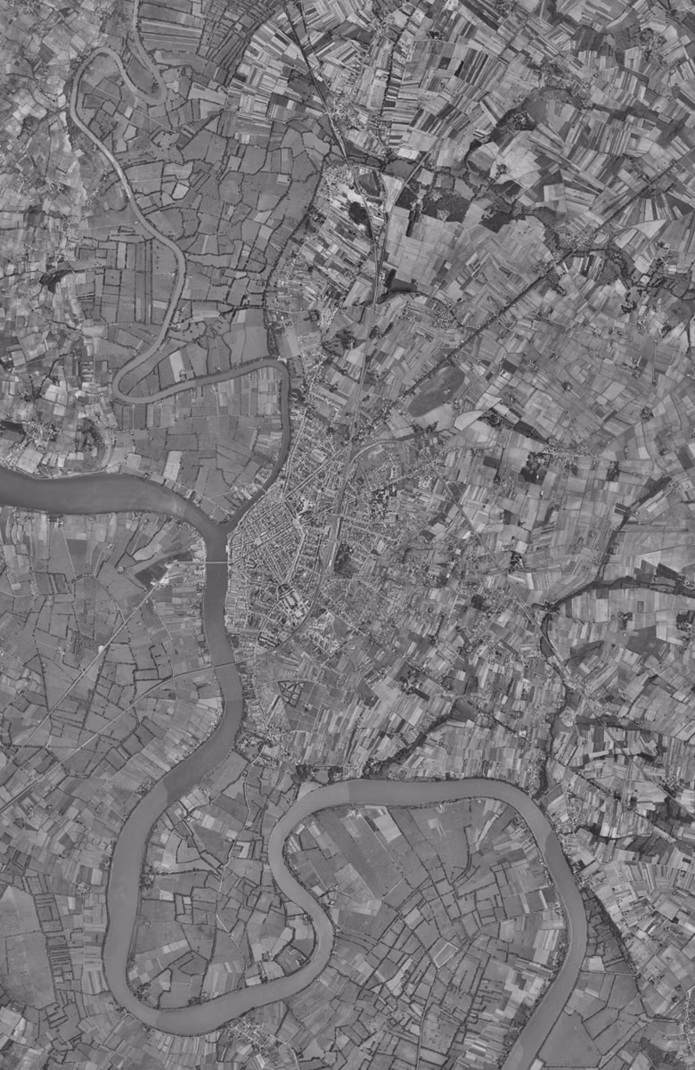 Libourne en 1959, le territoire vu du ciel, au même cadrage