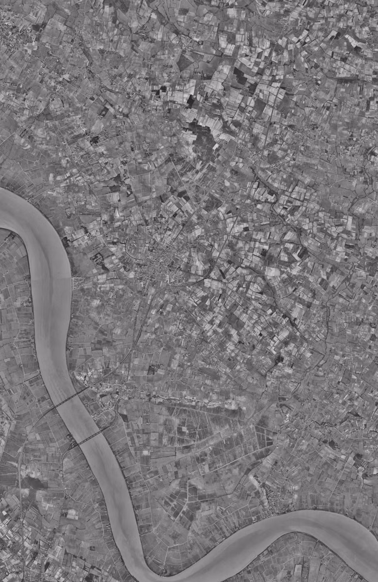 Saint-André-de-Cubzac en 1956, le territoire vu du ciel, au même cadrage