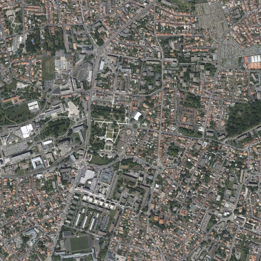 Talence aujourd'hui, le centre vu du ciel