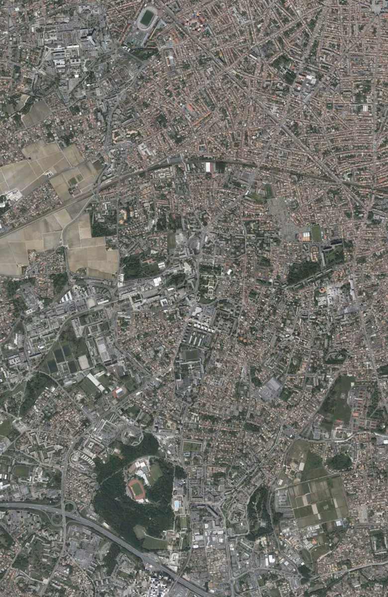 Talence aujourd'hui, le territoire vu du ciel