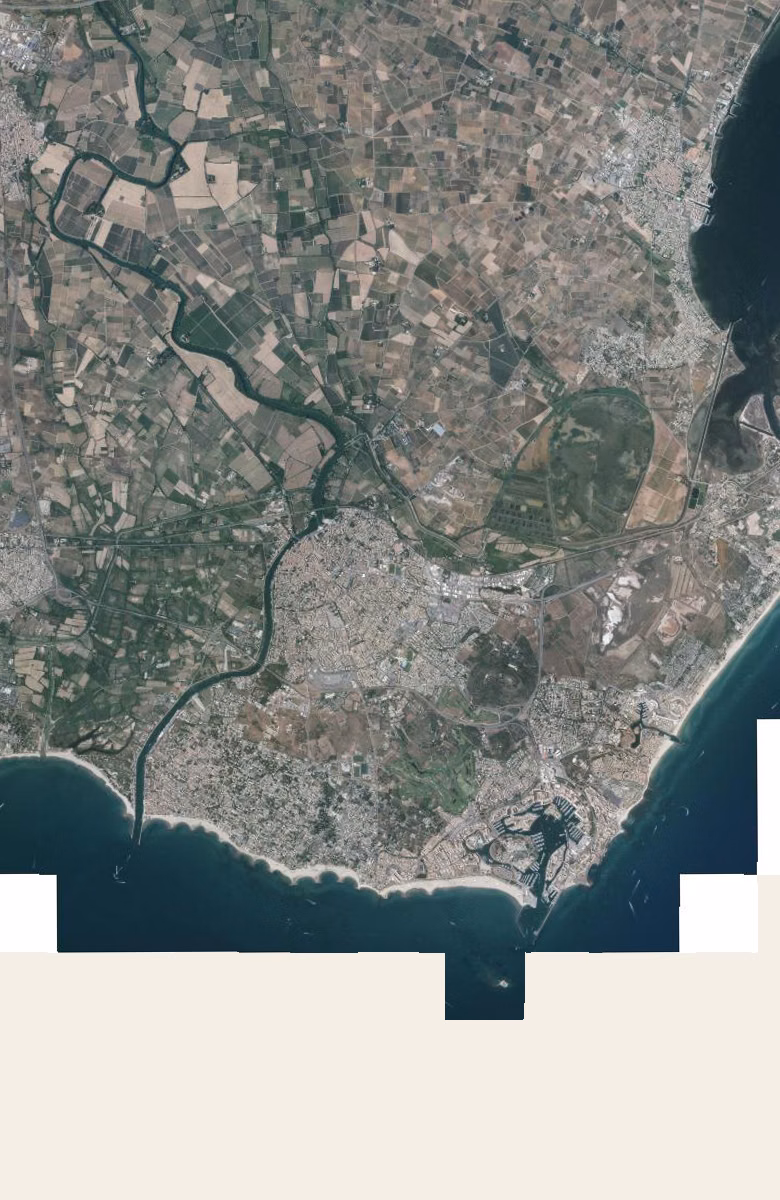 Agde aujourd'hui, le territoire vu du ciel
