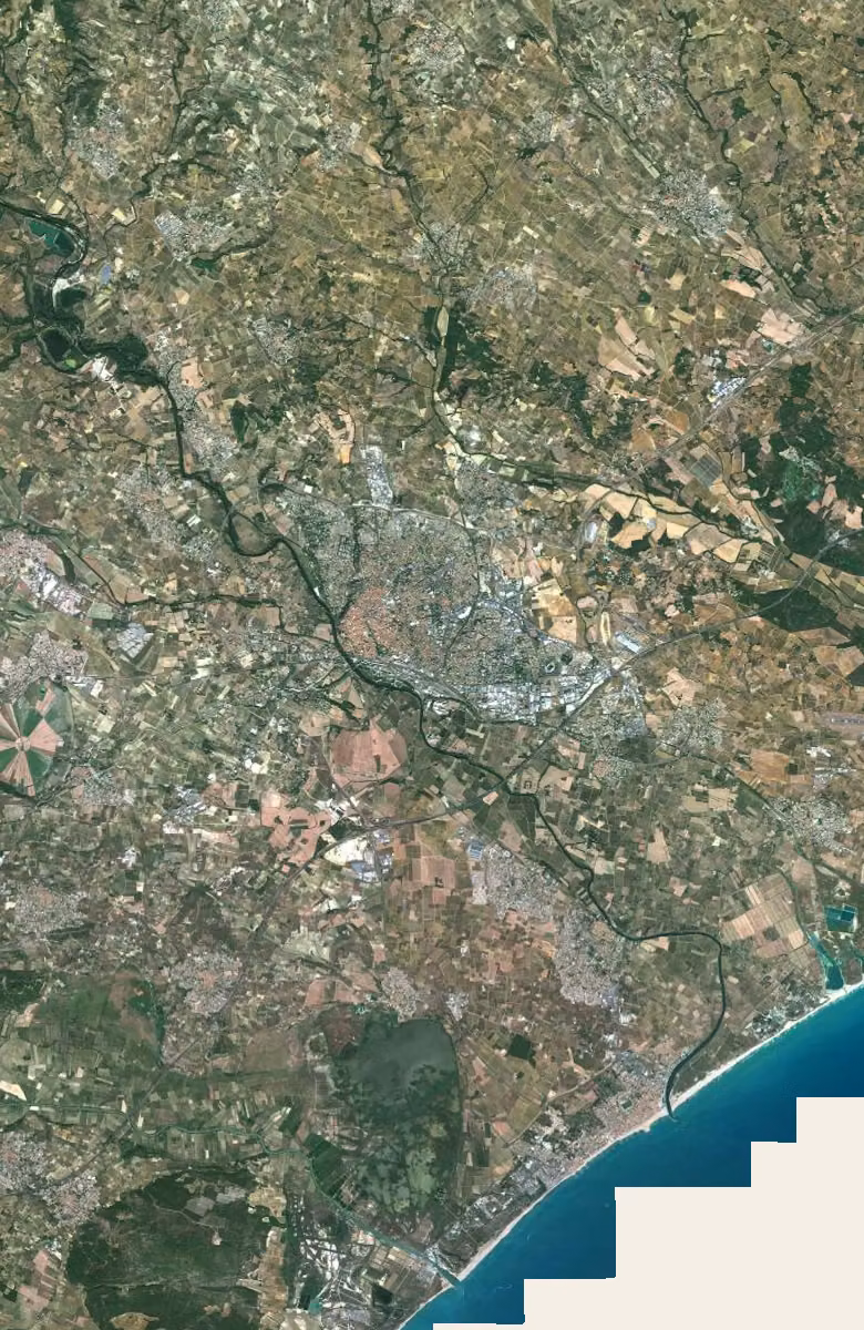 Béziers aujourd'hui, le territoire vu du ciel
