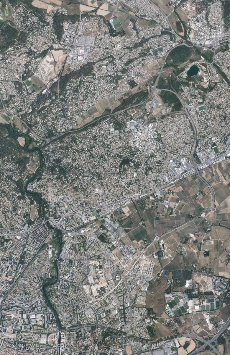 Castelnau-le-Lez aujourd'hui, le territoire vu du ciel
