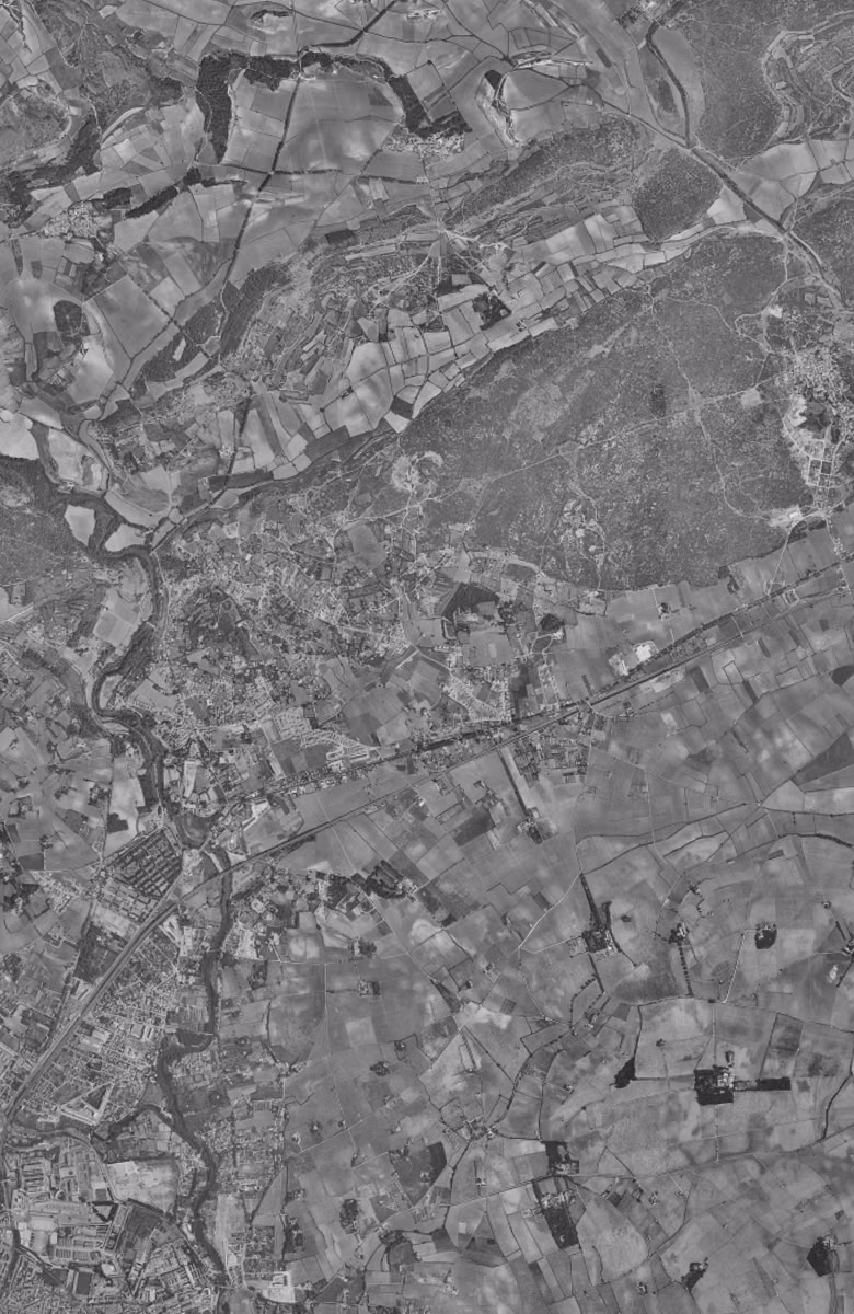 Castelnau-le-Lez en 1963, le territoire vu du ciel, au même cadrage