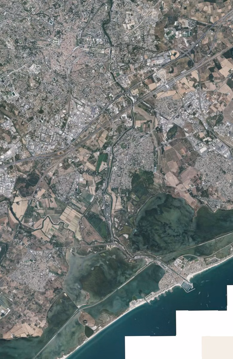 Lattes aujourd'hui, le territoire vu du ciel