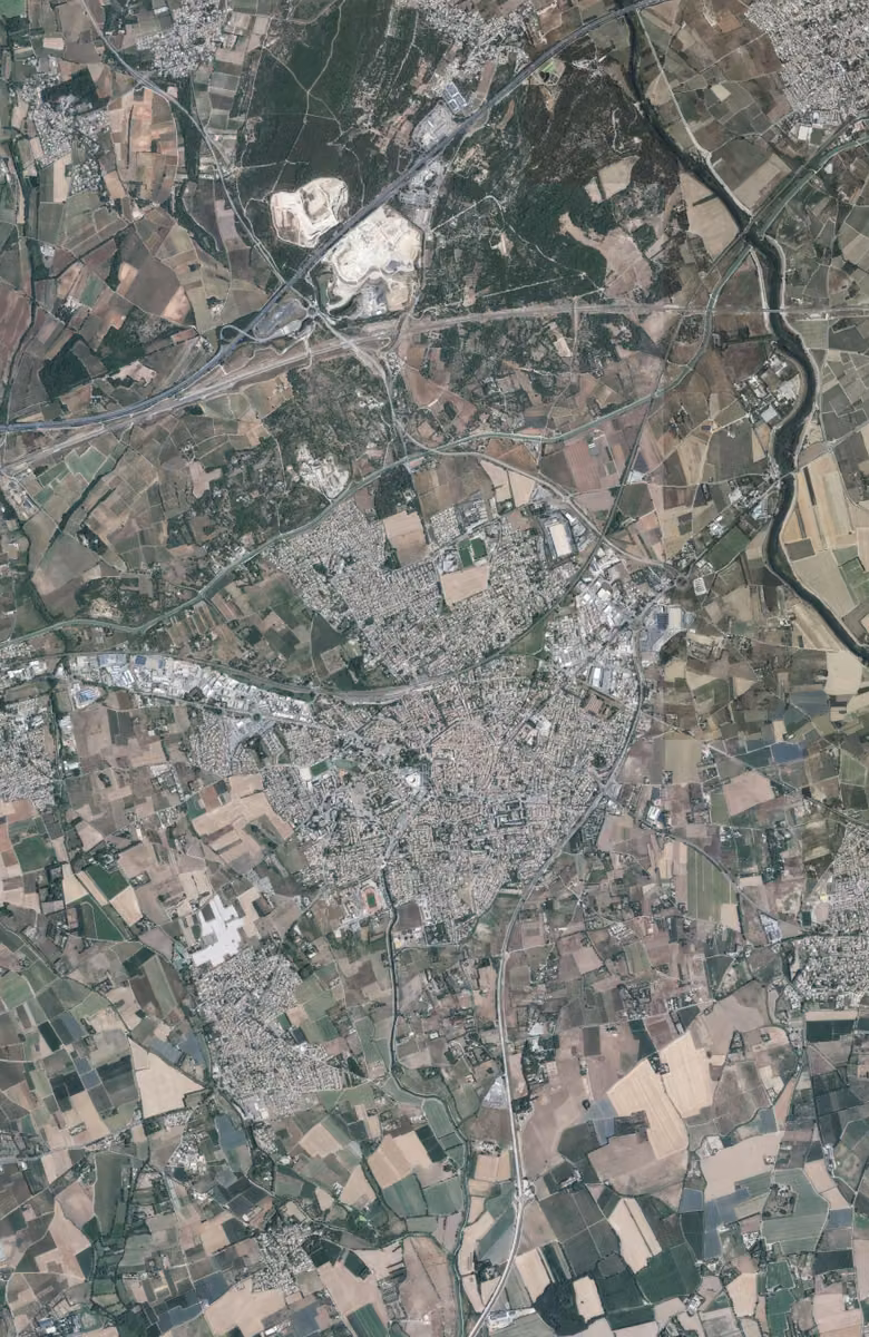 Lunel aujourd'hui, le territoire vu du ciel