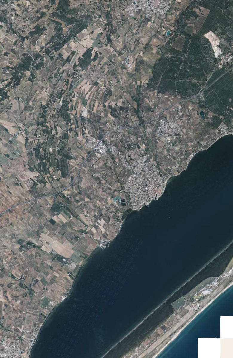 Mèze aujourd'hui, le territoire vu du ciel