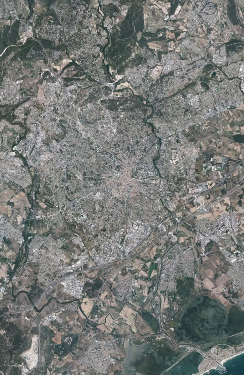 Montpellier aujourd'hui, le territoire vu du ciel