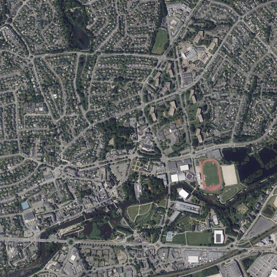 Cesson-Sévigné aujourd'hui, le centre vu du ciel