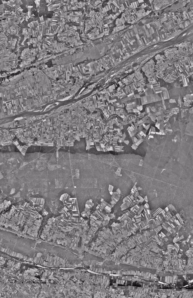 Amboise en 1949, le territoire vu du ciel, au même cadrage
