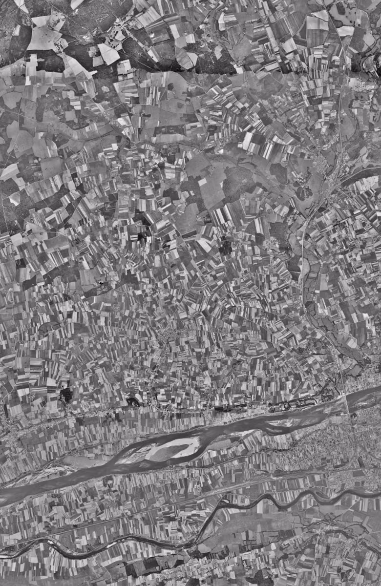 Fondettes en 1949, le territoire vu du ciel, au même cadrage