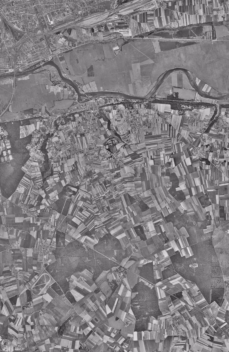 Saint-Avertin en 1949, le territoire vu du ciel, au même cadrage