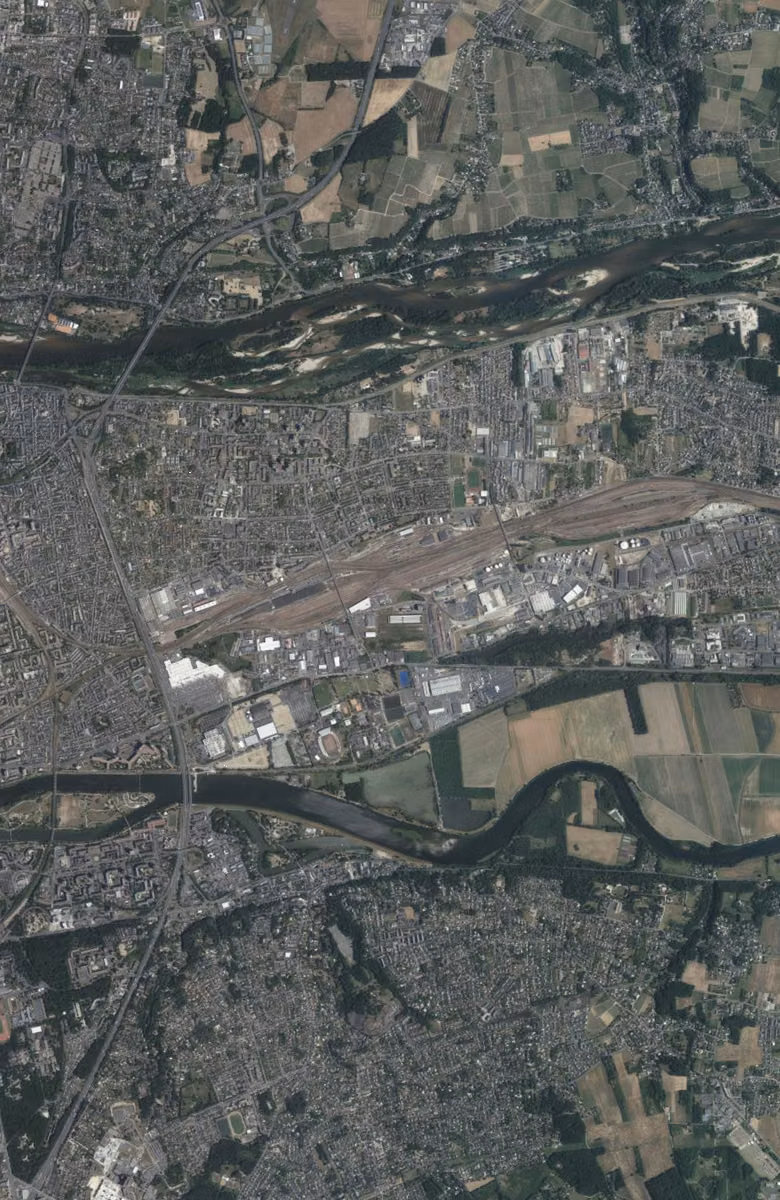 Saint-Pierre-des-Corps aujourd'hui, le territoire vu du ciel