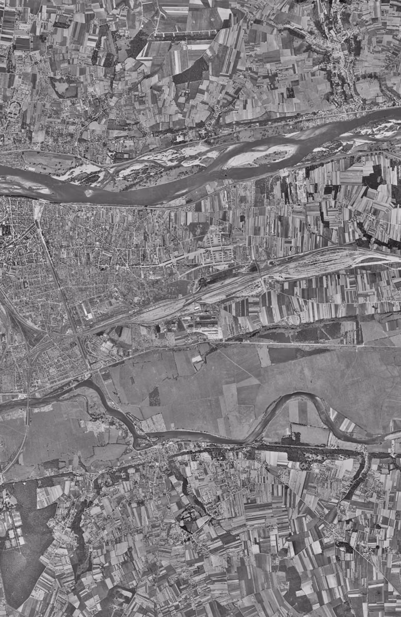 Saint-Pierre-des-Corps en 1949, le territoire vu du ciel, au même cadrage