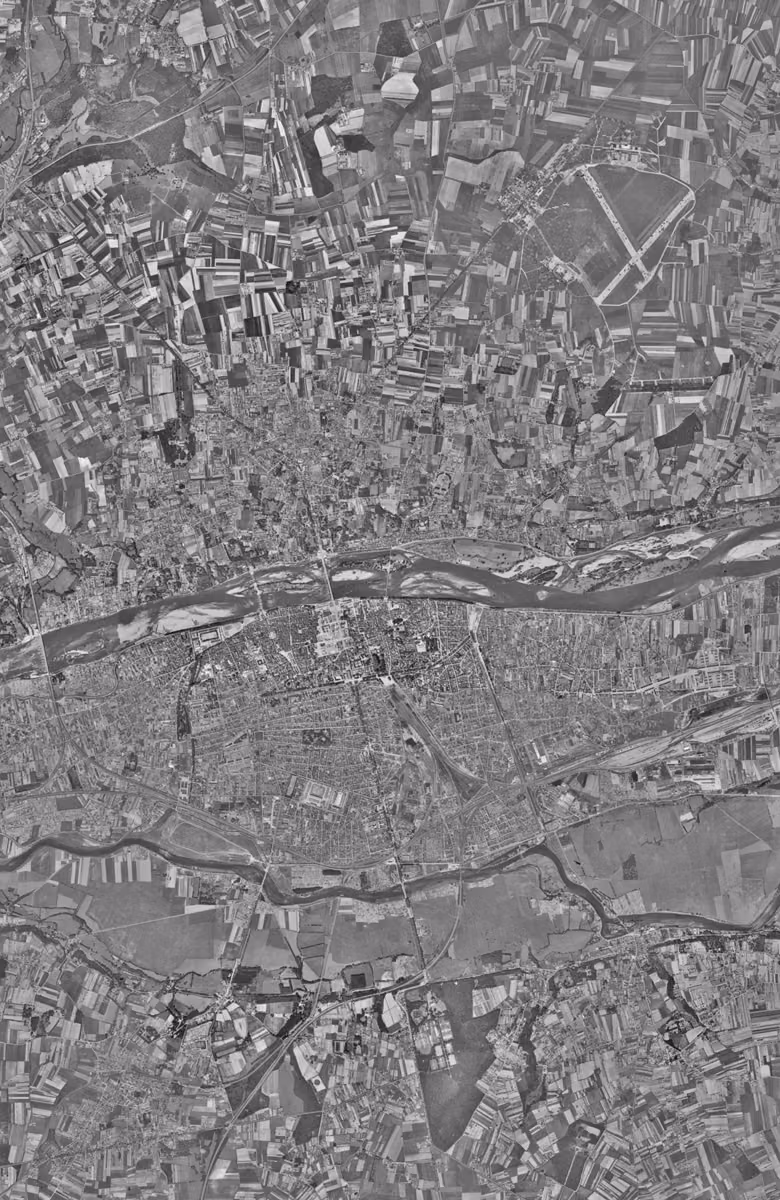Tours en 1949, le territoire vu du ciel, au même cadrage