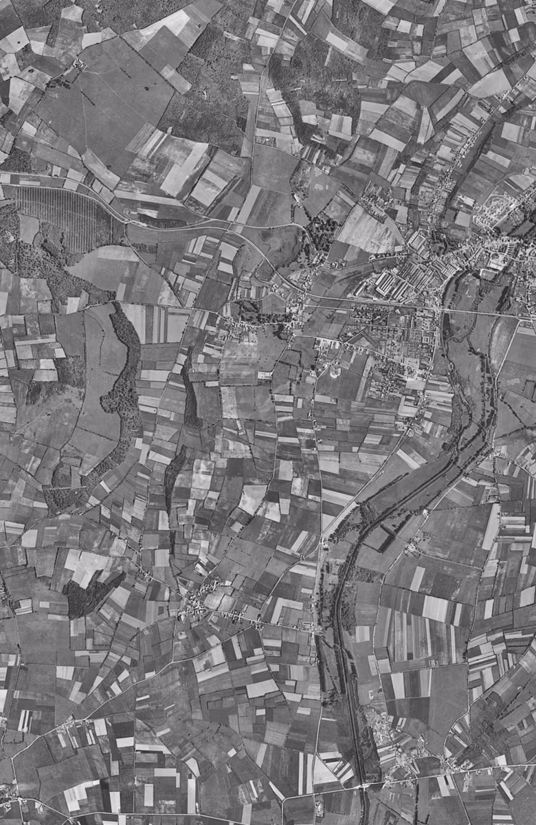 Charvieu-Chavagneux en 1956, le territoire vu du ciel, au même cadrage