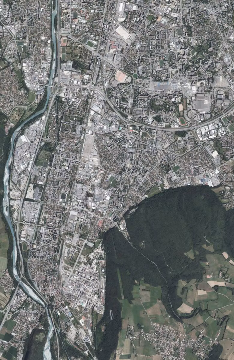 Échirolles aujourd'hui, le territoire vu du ciel
