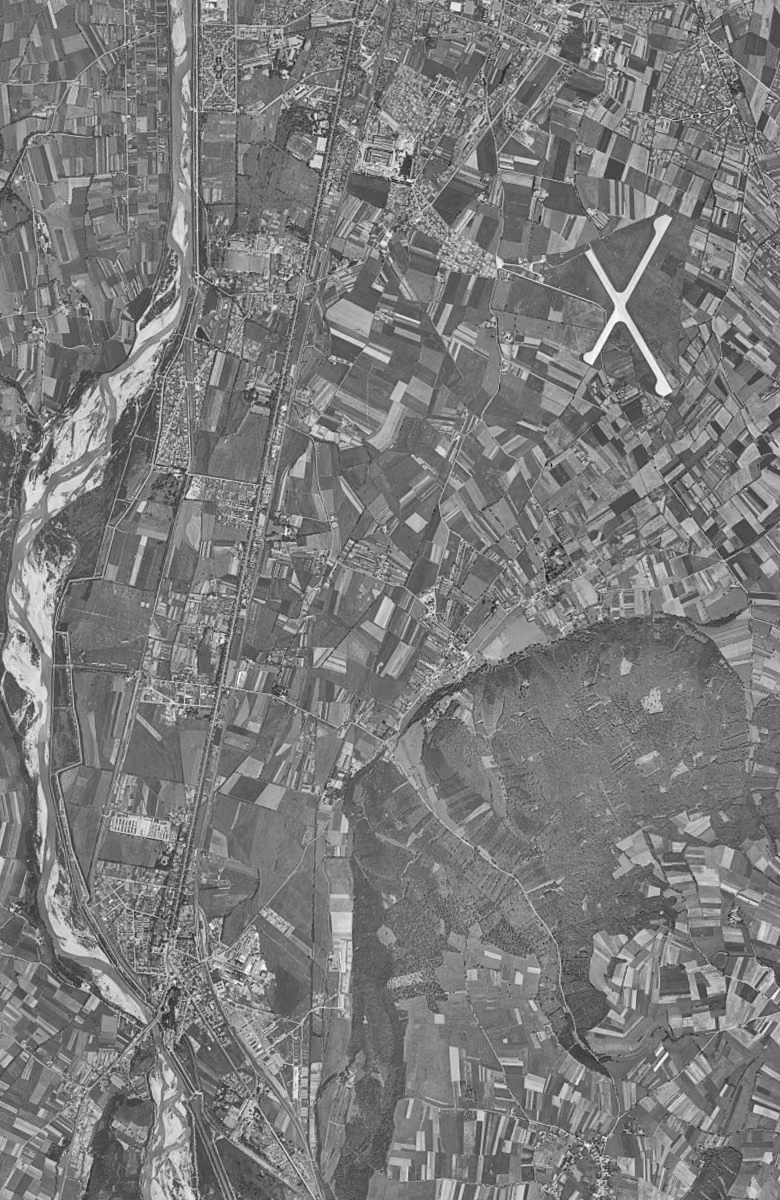 Échirolles en 1948, le territoire vu du ciel, au même cadrage