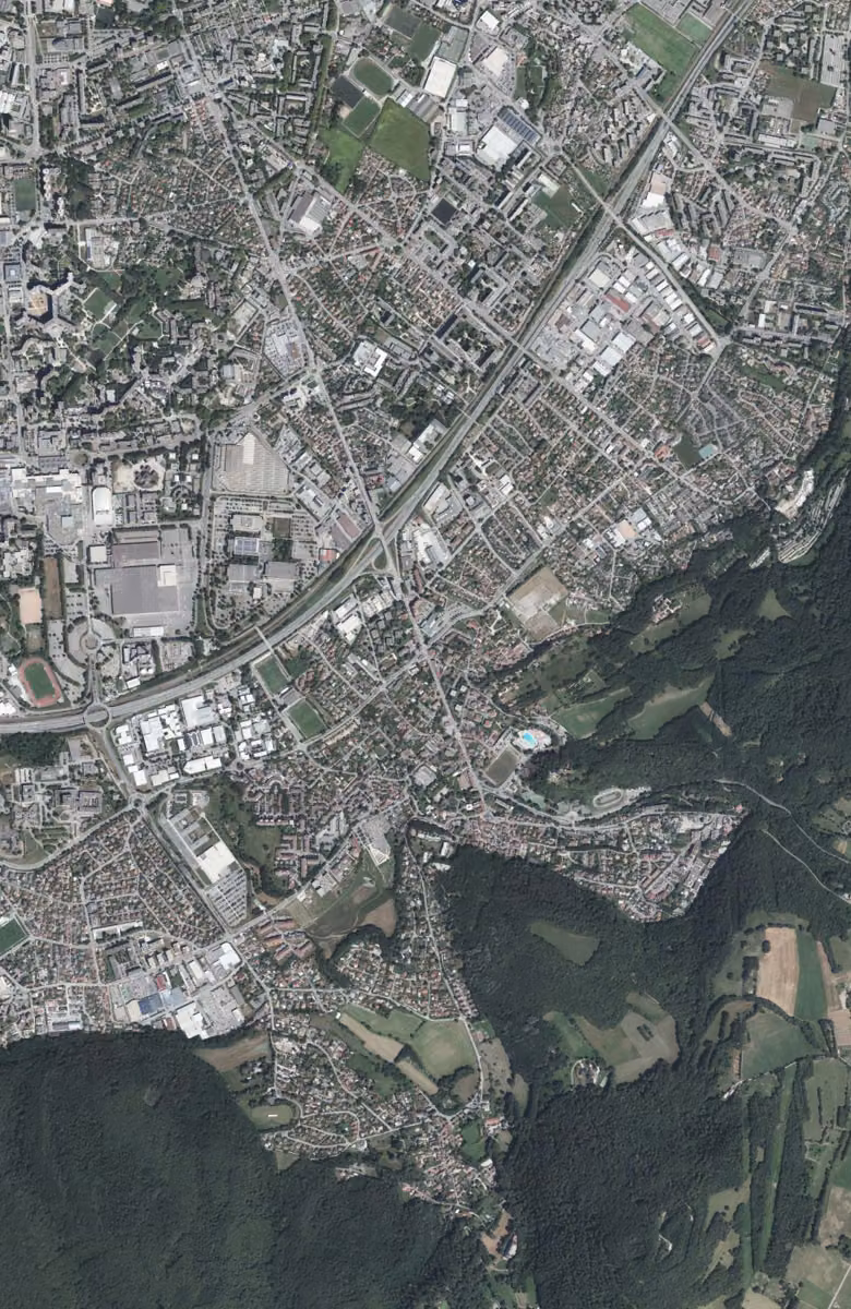 Eybens aujourd'hui, le territoire vu du ciel