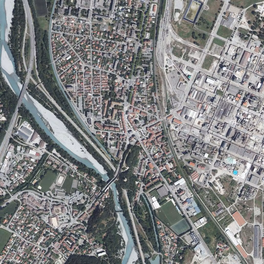 Le Pont-de-Claix aujourd'hui, le centre vu du ciel