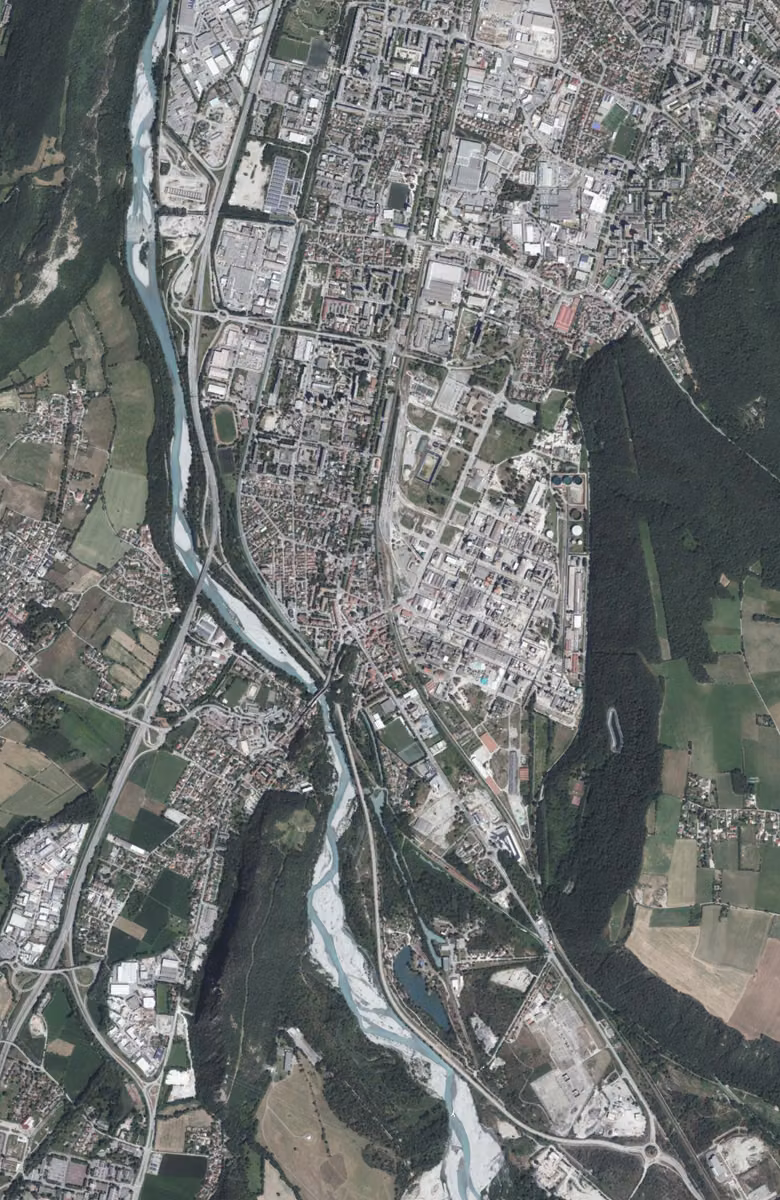 Le Pont-de-Claix aujourd'hui, le territoire vu du ciel