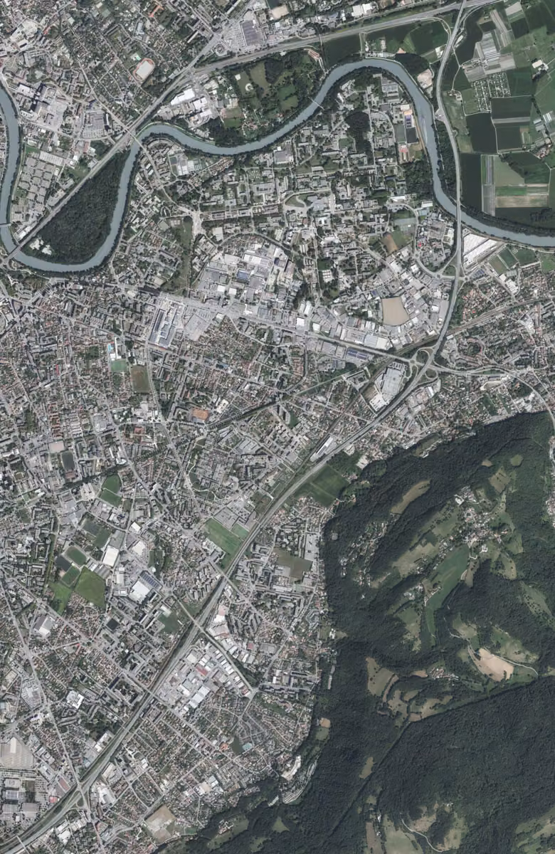 Saint-Martin-d'Hères aujourd'hui, le territoire vu du ciel
