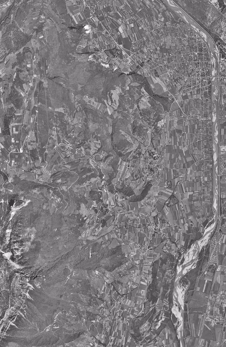 Seyssinet-Pariset en 1948, le territoire vu du ciel, au même cadrage