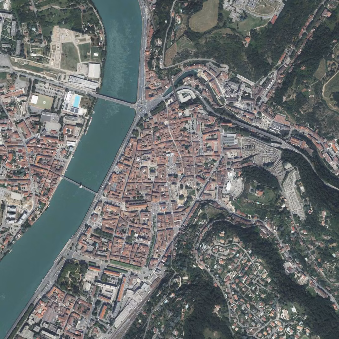 Vienne aujourd'hui, le centre vu du ciel