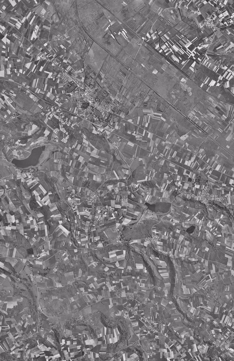 Villefontaine en 1954, le territoire vu du ciel, au même cadrage