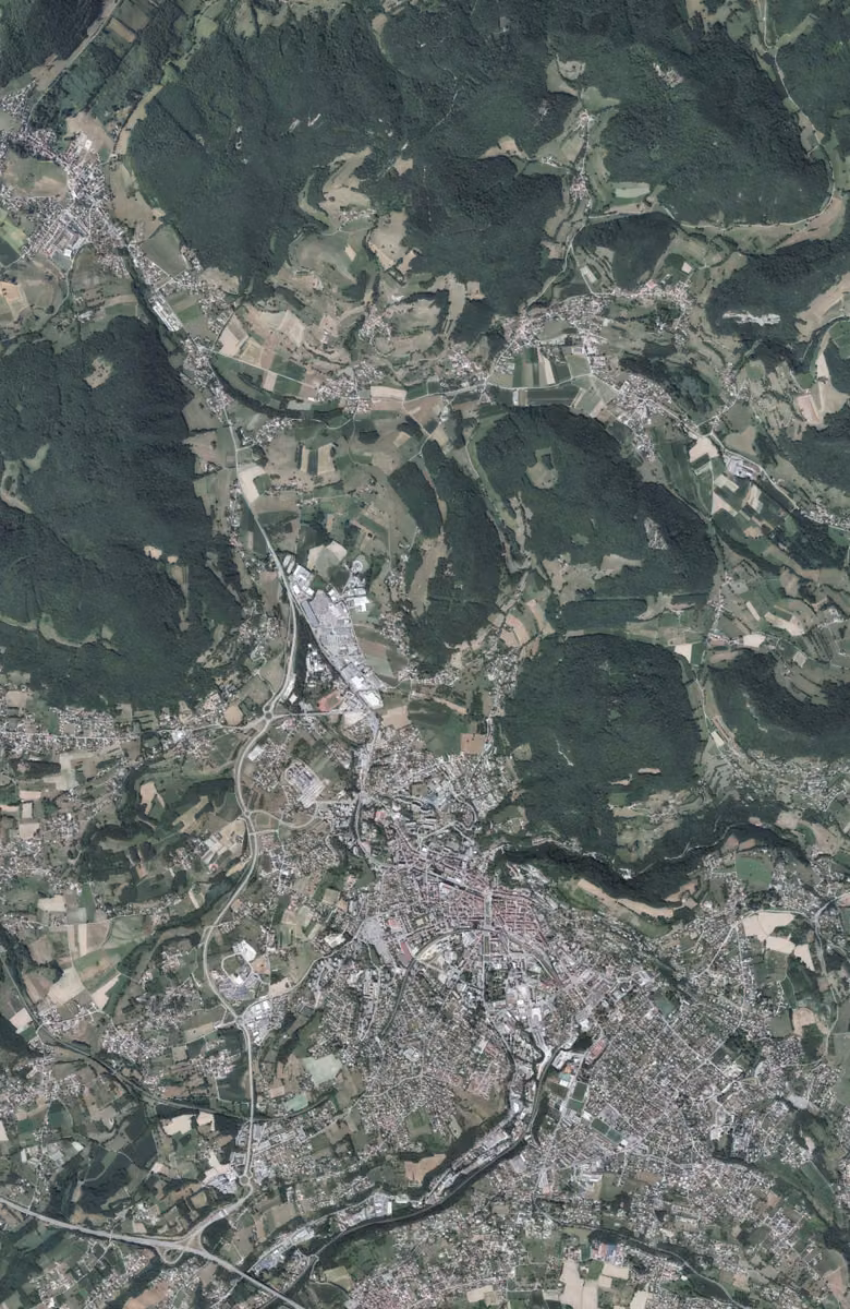 Voiron aujourd'hui, le territoire vu du ciel