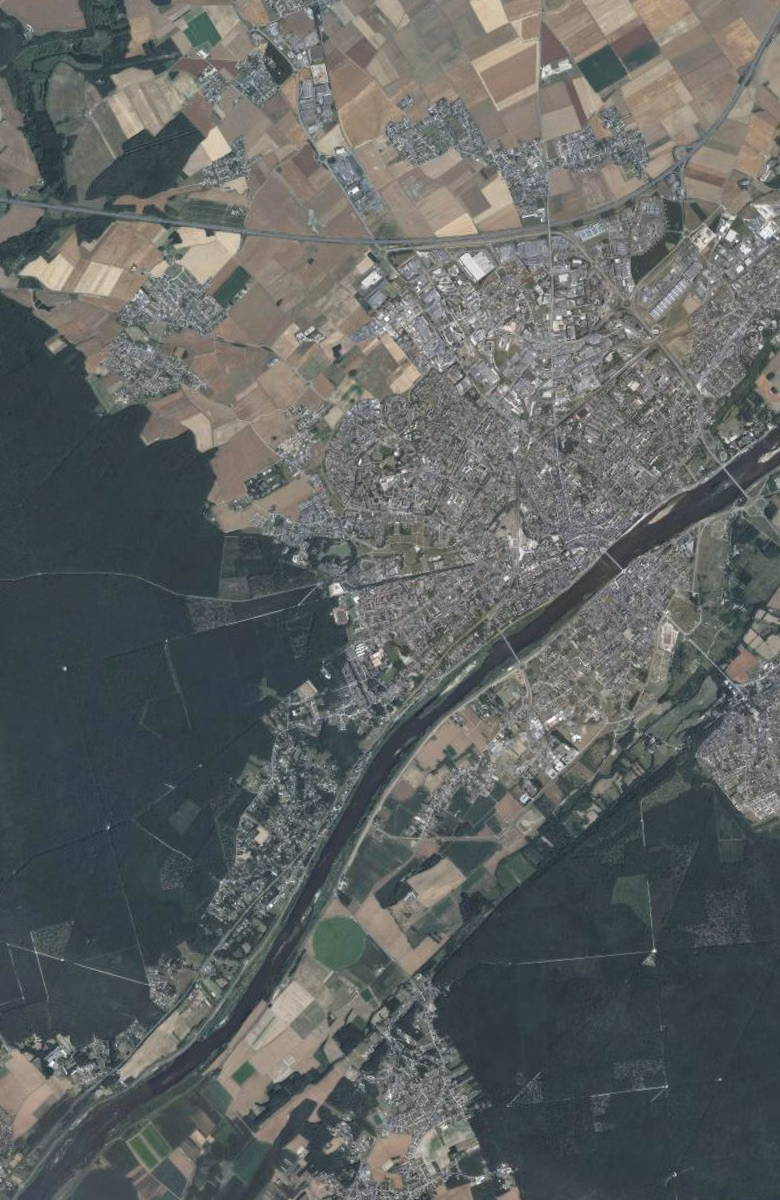 Blois aujourd'hui, le territoire vu du ciel