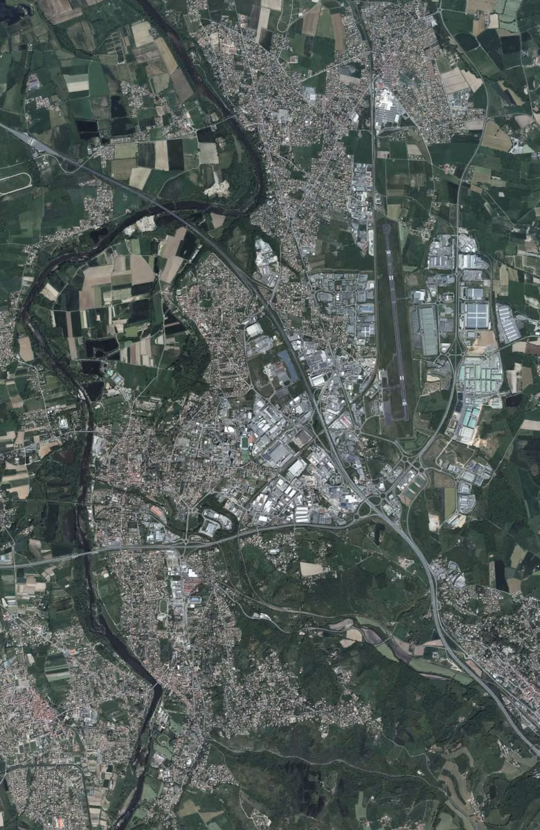 Andrézieux-Bouthéon aujourd'hui, le territoire vu du ciel