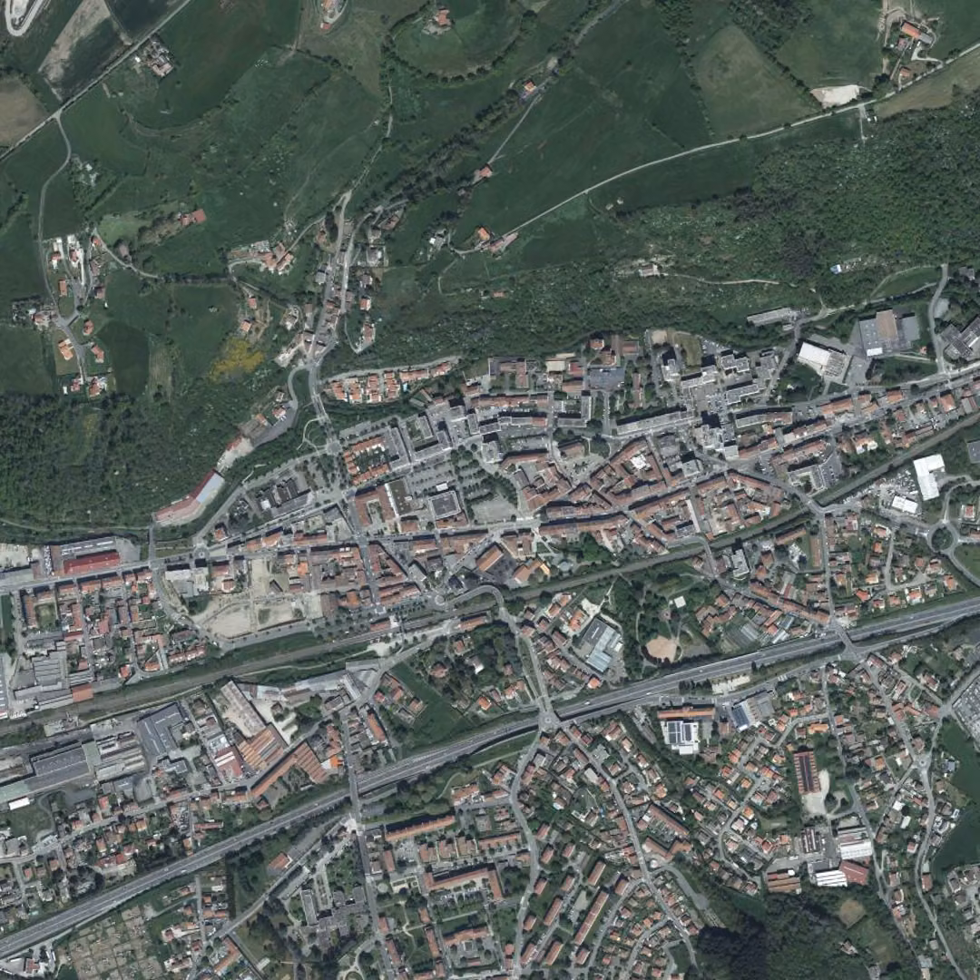 Le Chambon-Feugerolles aujourd'hui, le centre vu du ciel