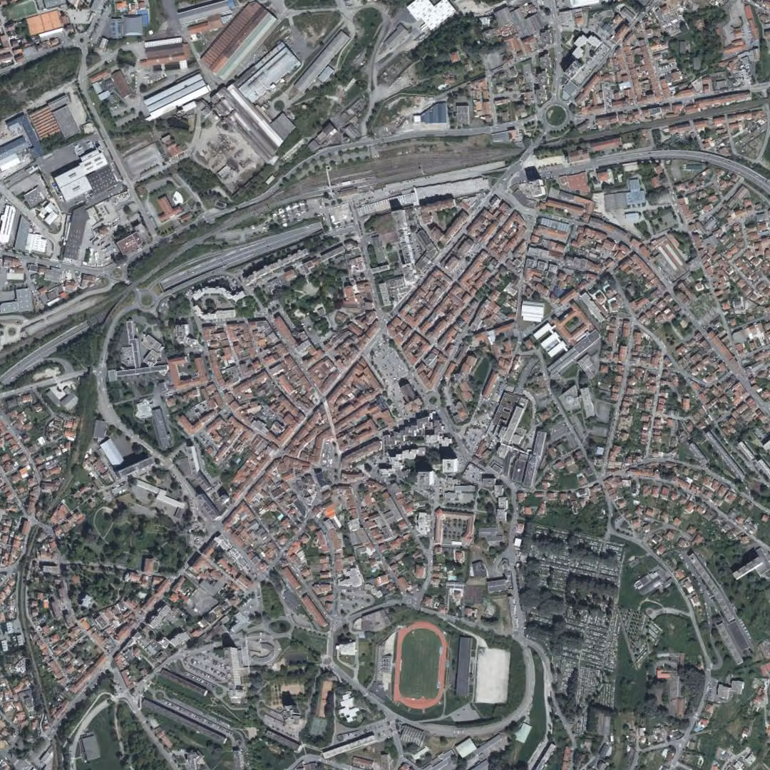 Firminy aujourd'hui, le centre vu du ciel