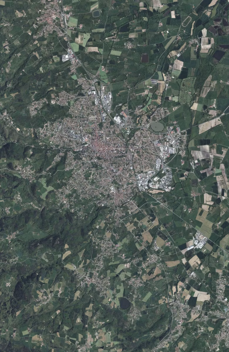 Montbrison aujourd'hui, le territoire vu du ciel
