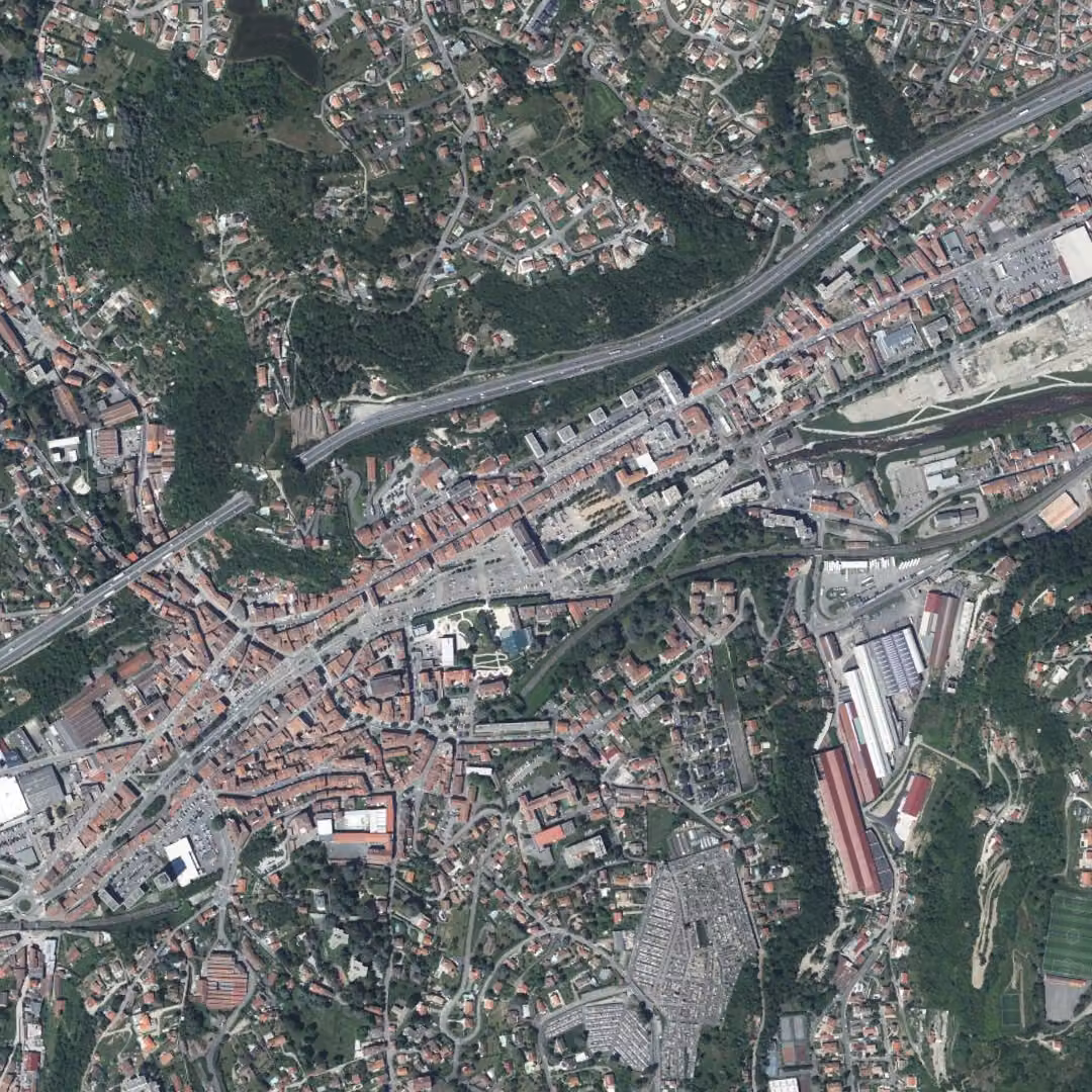 Rive-de-Gier aujourd'hui, le centre vu du ciel