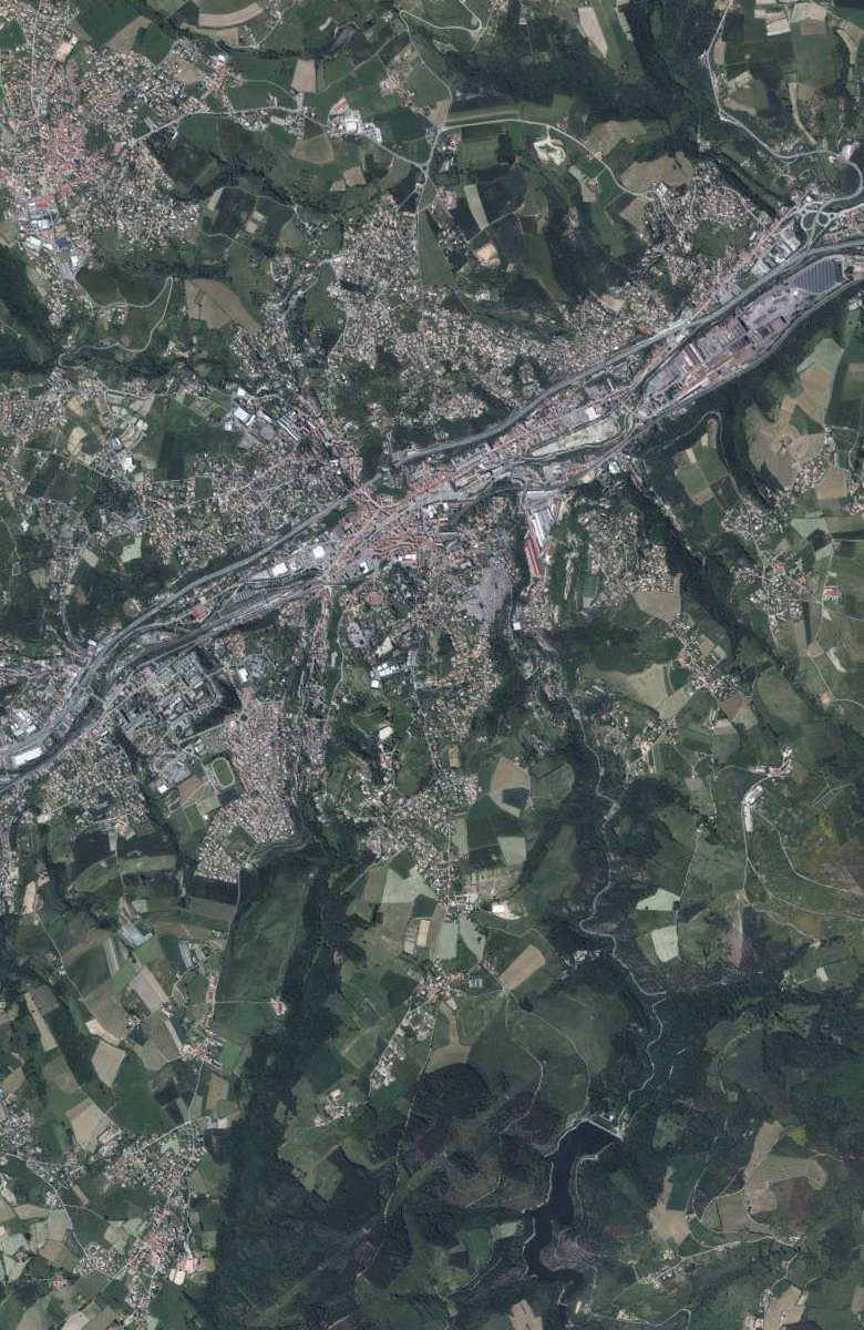 Rive-de-Gier aujourd'hui, le territoire vu du ciel