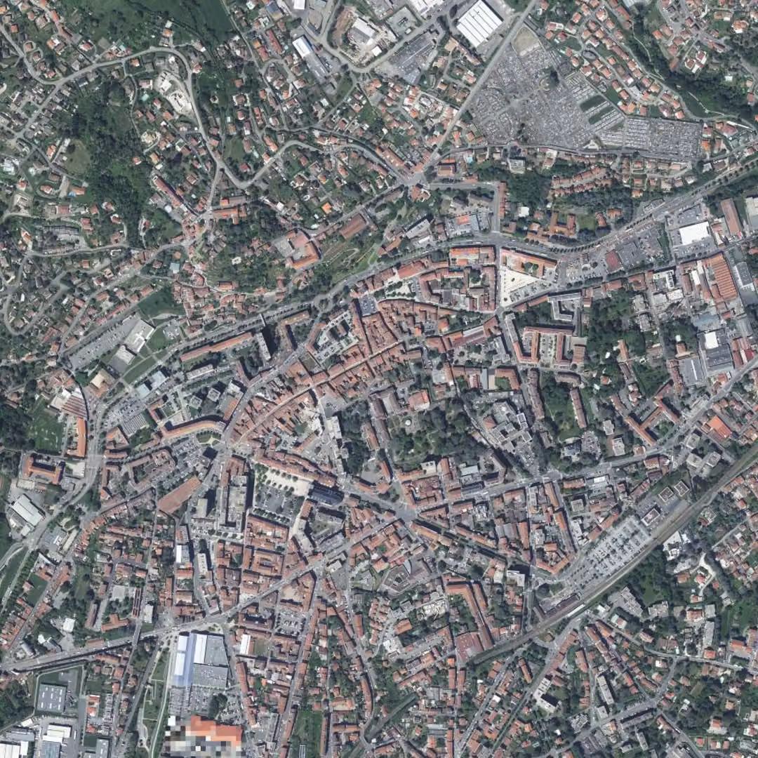 Saint-Chamond aujourd'hui, le centre vu du ciel