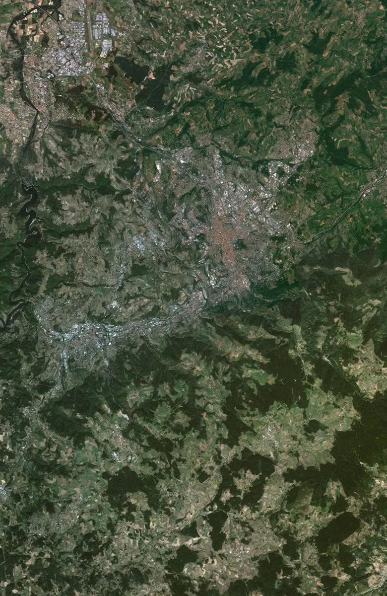 Saint-Étienne aujourd'hui, le territoire vu du ciel