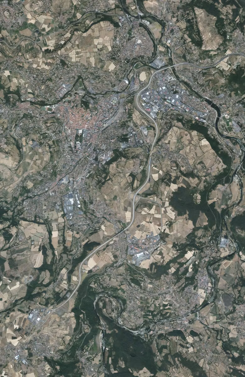 Le Puy-en-Velay aujourd'hui, le territoire vu du ciel